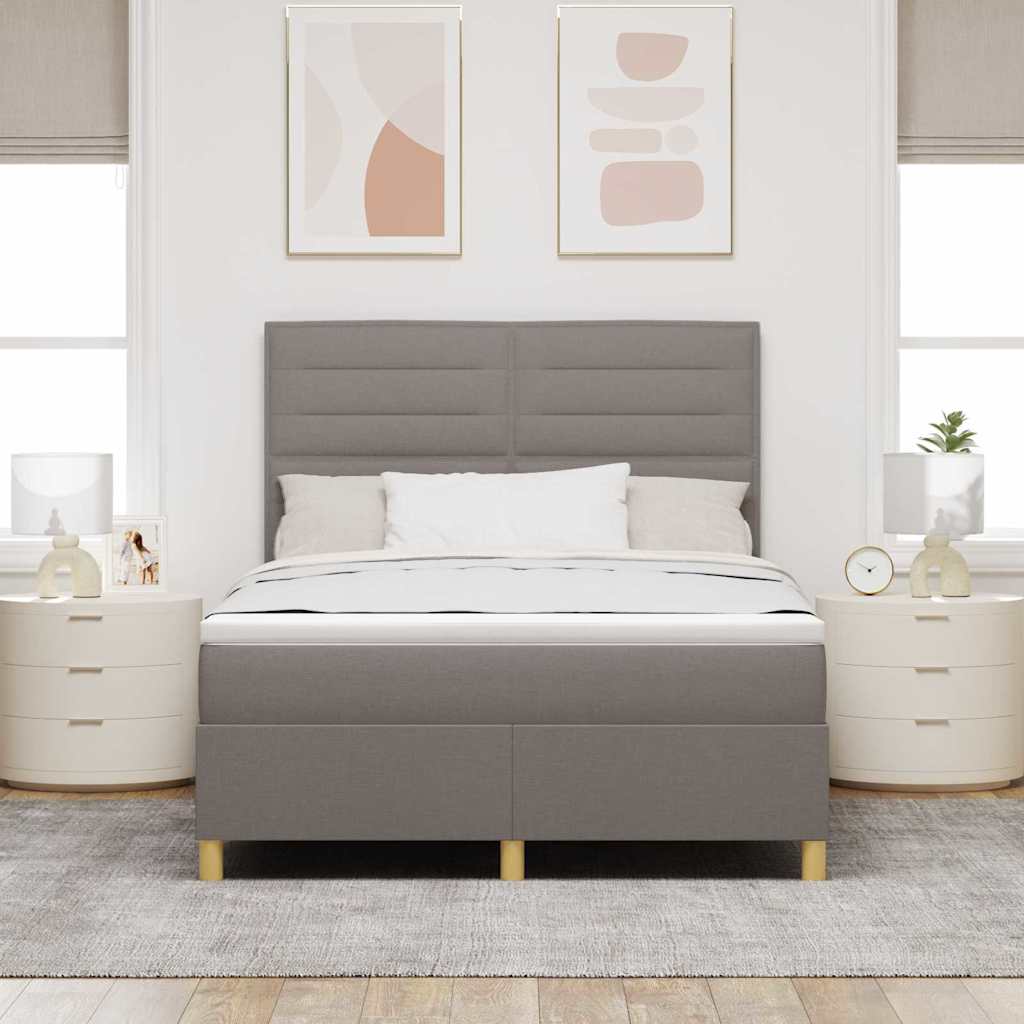 Krevet s opruga kutije Sivo-smeđa 140 x 200 cm tkanina