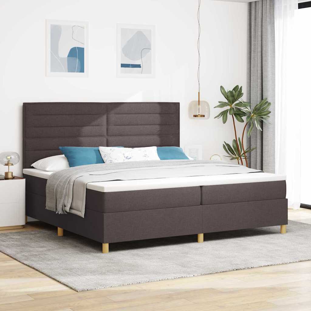 Krevet s opruga kutije Tamno smeđa 200 x 200 cm tkanina