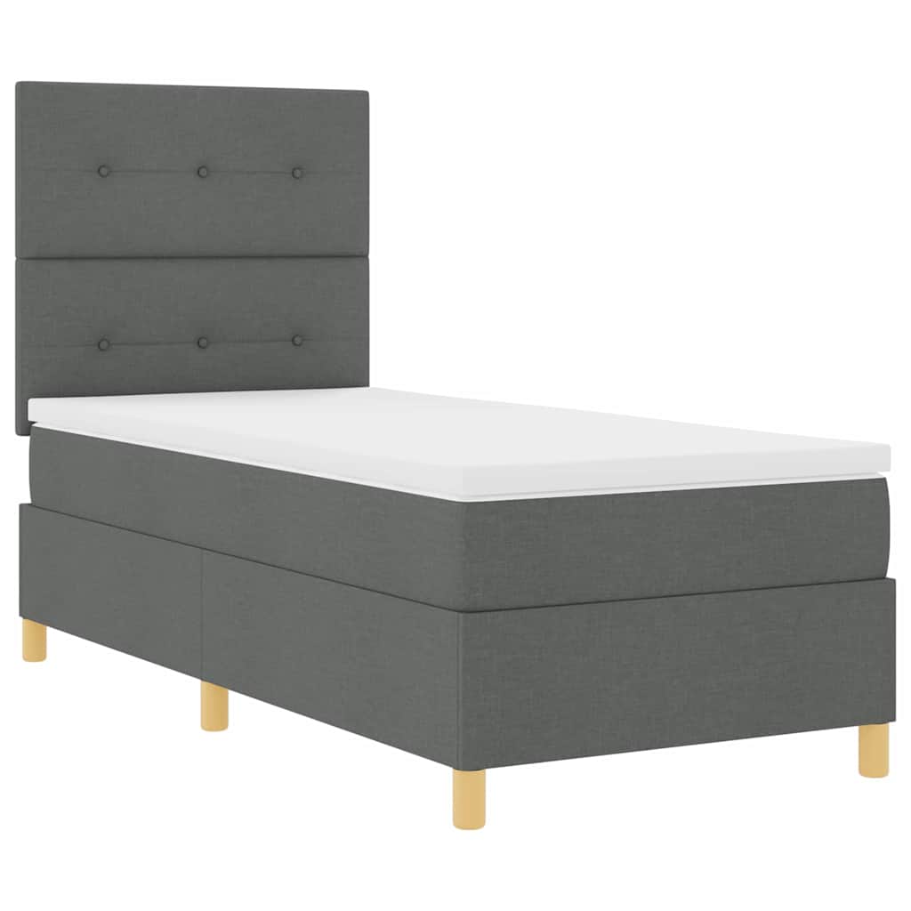 Krevet s opruga kutije Tamno siva 80 x 200 cm tkanina