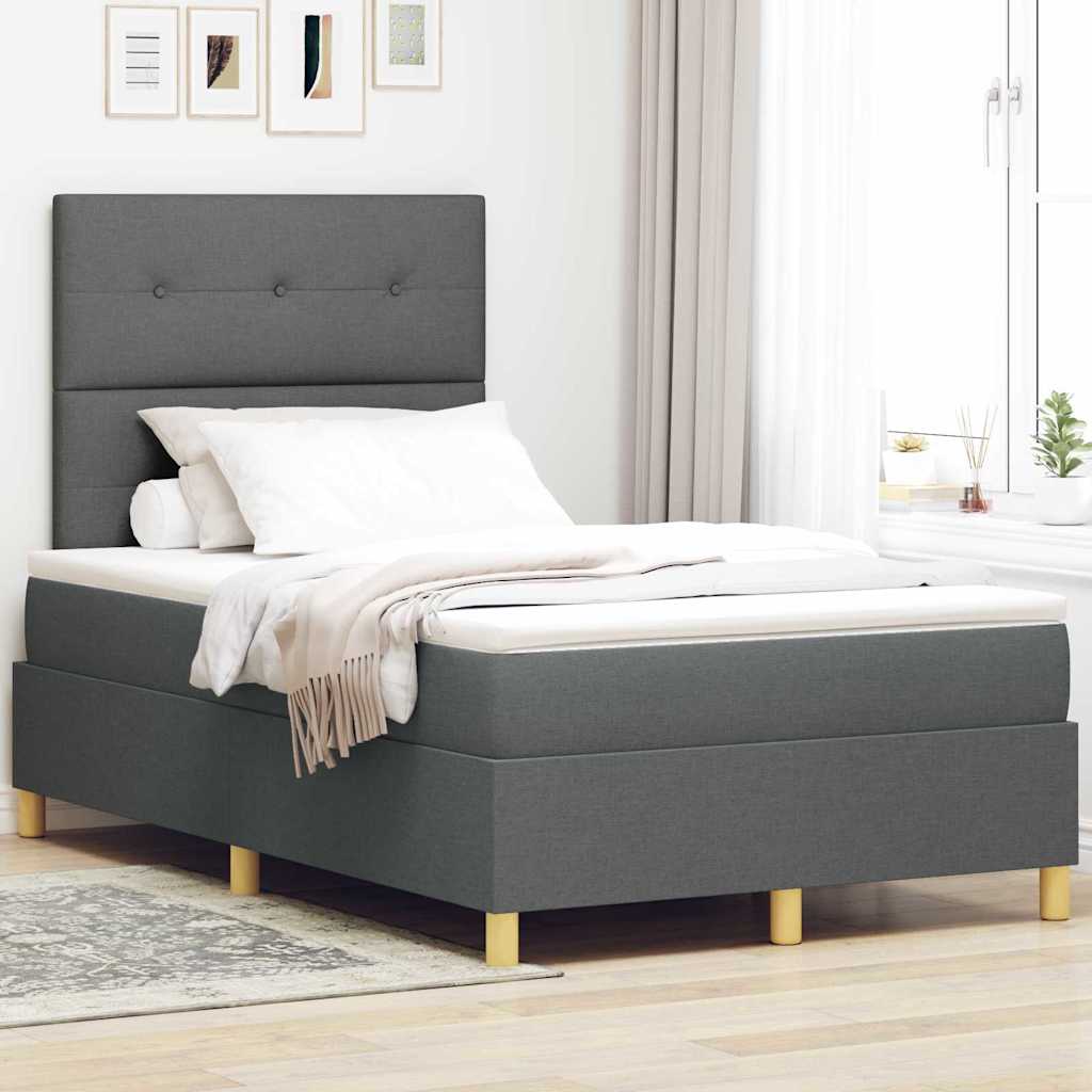 Krevet s opruga kutije Tamno siva 120 x 200 cm tkanina