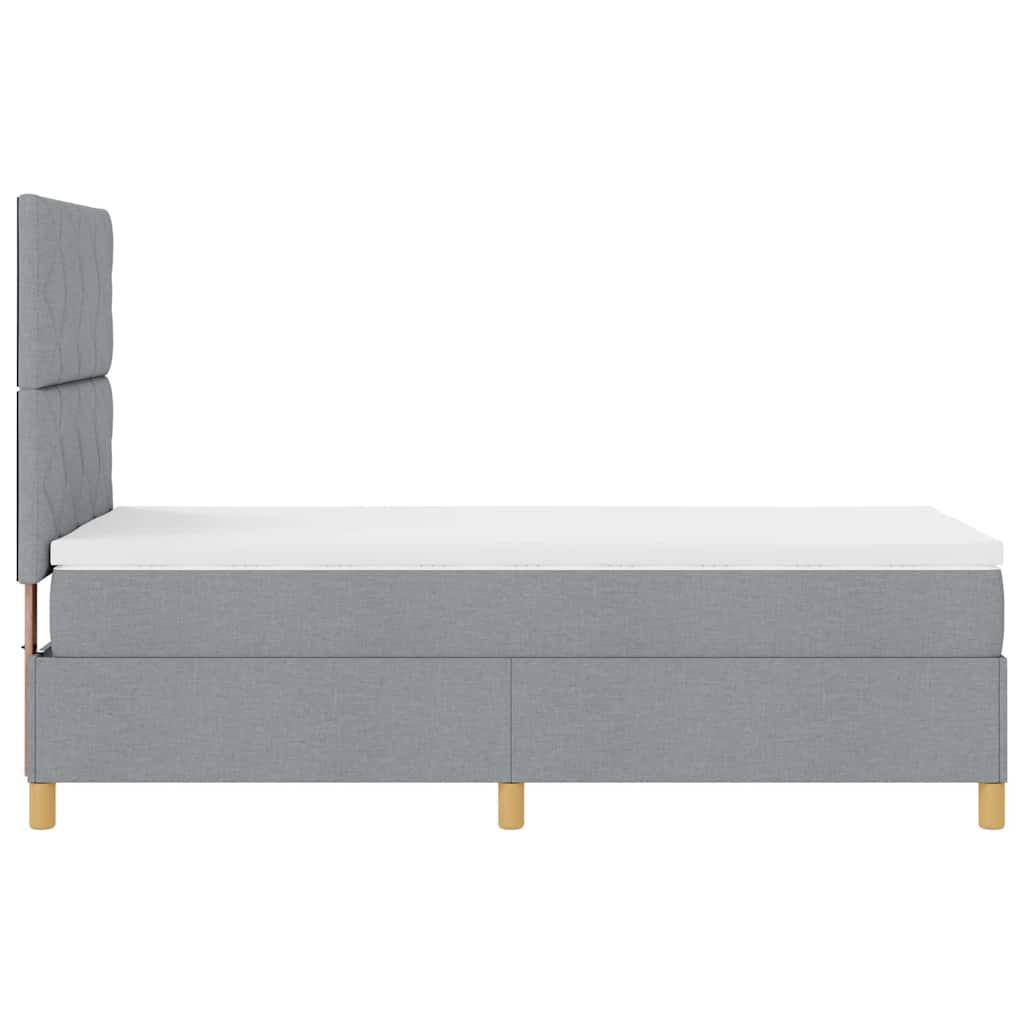 Krevet s opruga kutije Svijetlo siva 100 x 200 cm tkanina