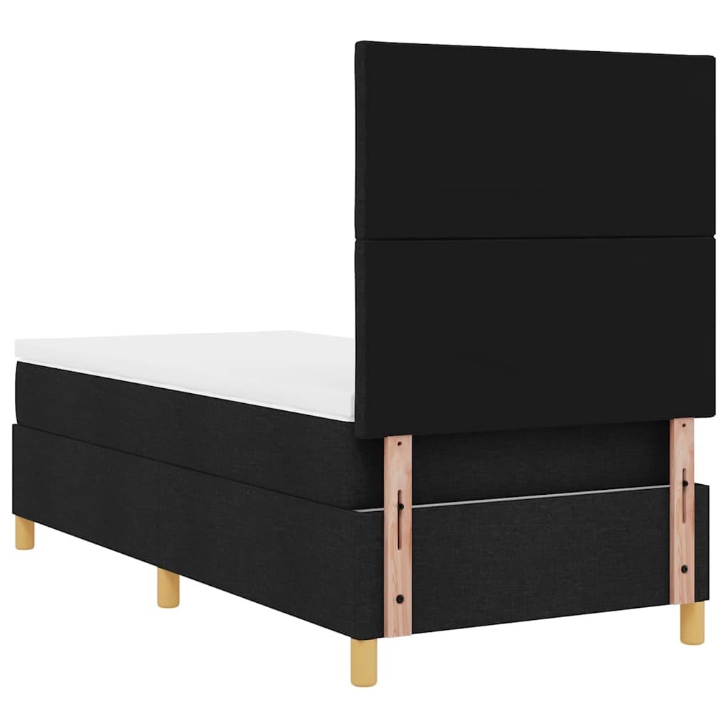 Krevet s opruga kutije s uzglavljem Crna 100 x 200 cm tkanina