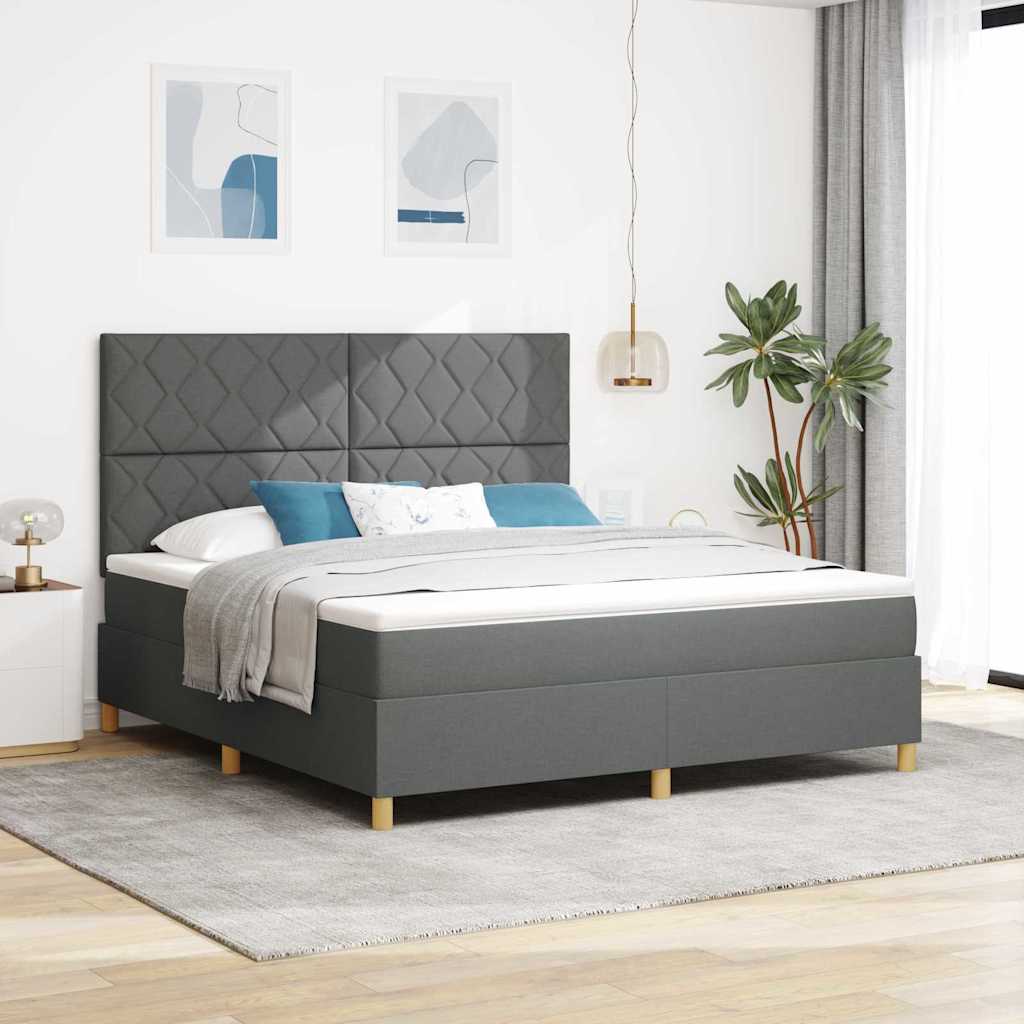 Krevet s opruga kutije Tamno siva 180 x 200 cm tkanina