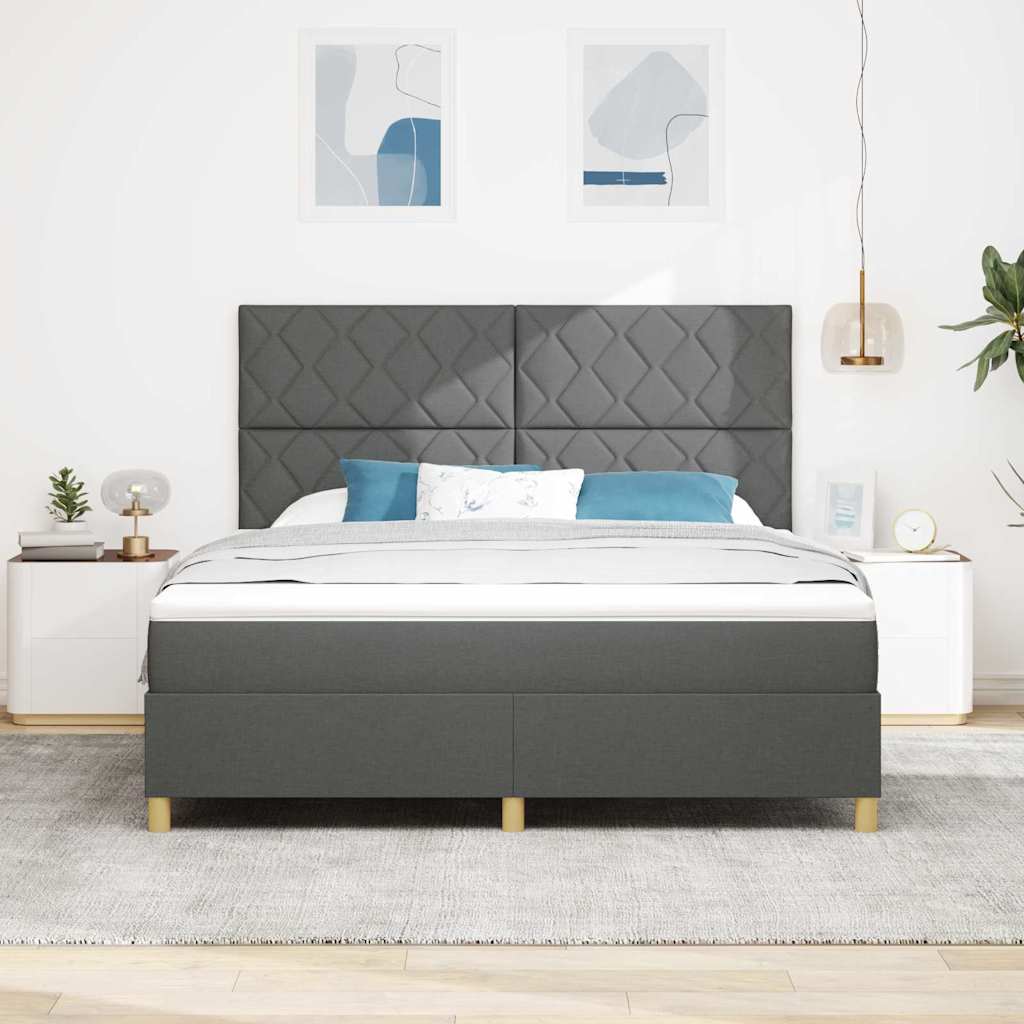 Krevet s opruga kutije Tamno siva 180 x 200 cm tkanina