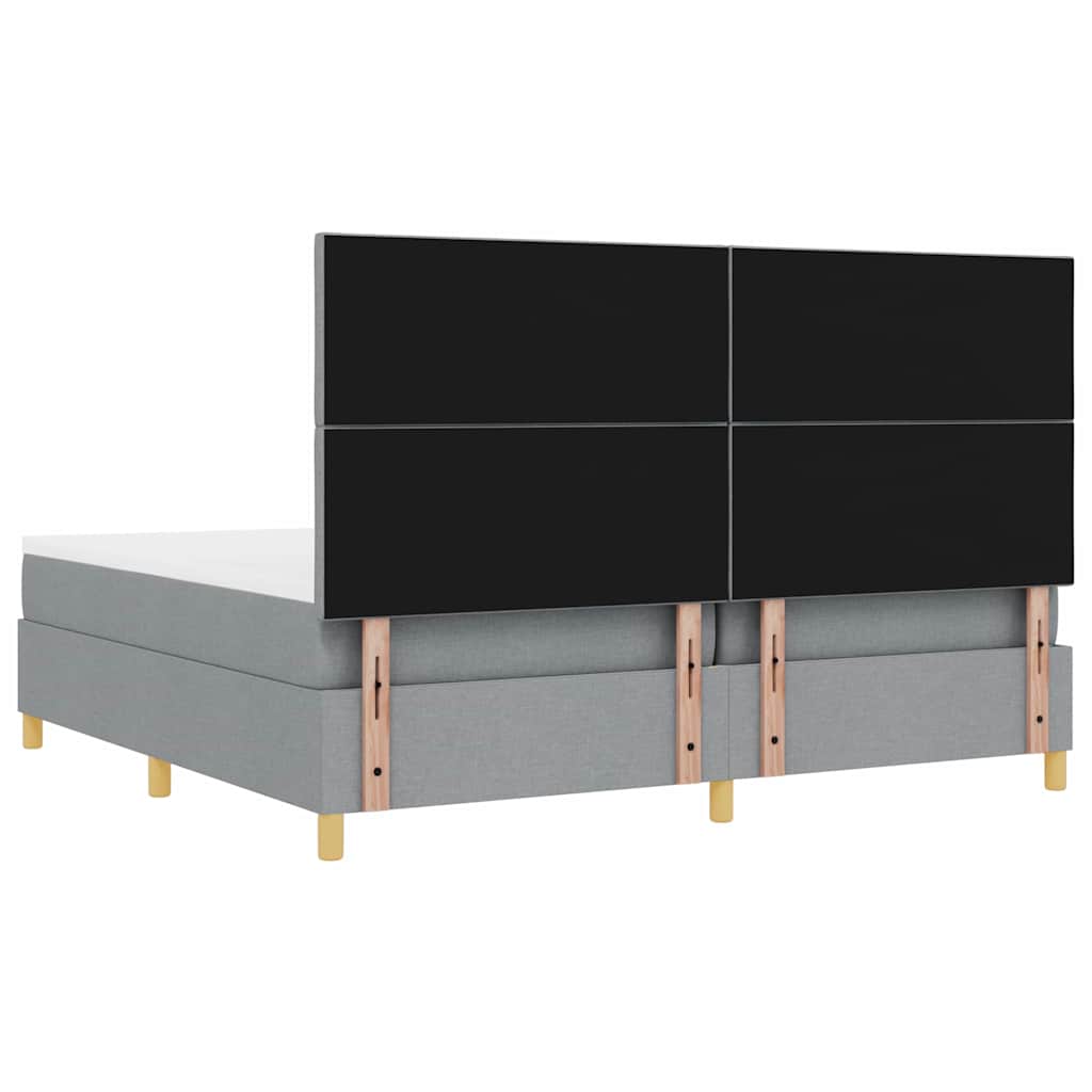 Krevet s opruga kutije Svijetlo siva 200 x 200 cm tkanina