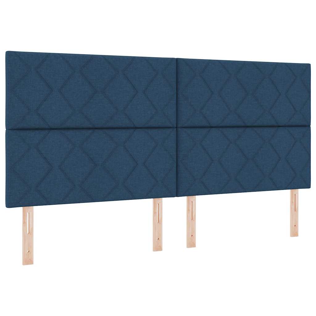 Krevet s opruga kutije s uzglavljem Plava 200 x 200 cm tkanina
