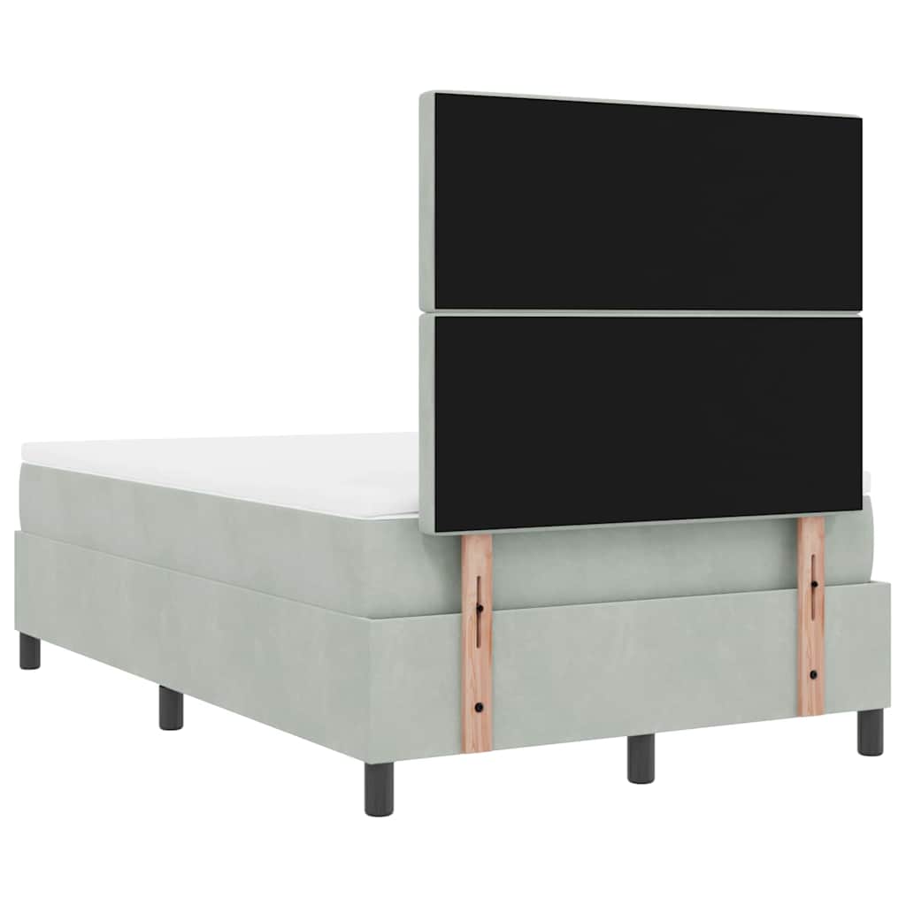 Krevet s opruga kutije Svijetlo siva 120 x 190 cm Baršun