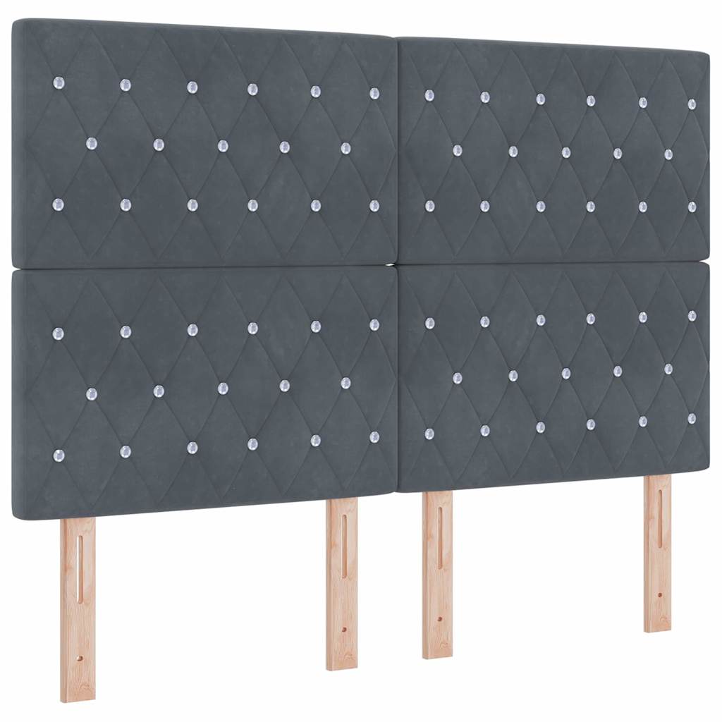 Krevet s opruga kutije Tamno siva 140 x 190 cm Baršun