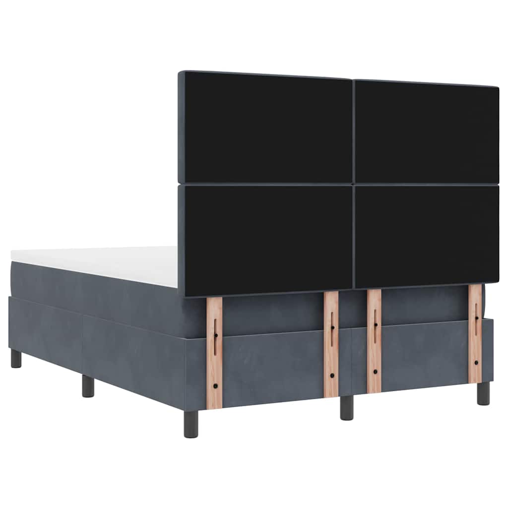 Krevet s opruga kutije Tamno siva 140 x 190 cm Baršun