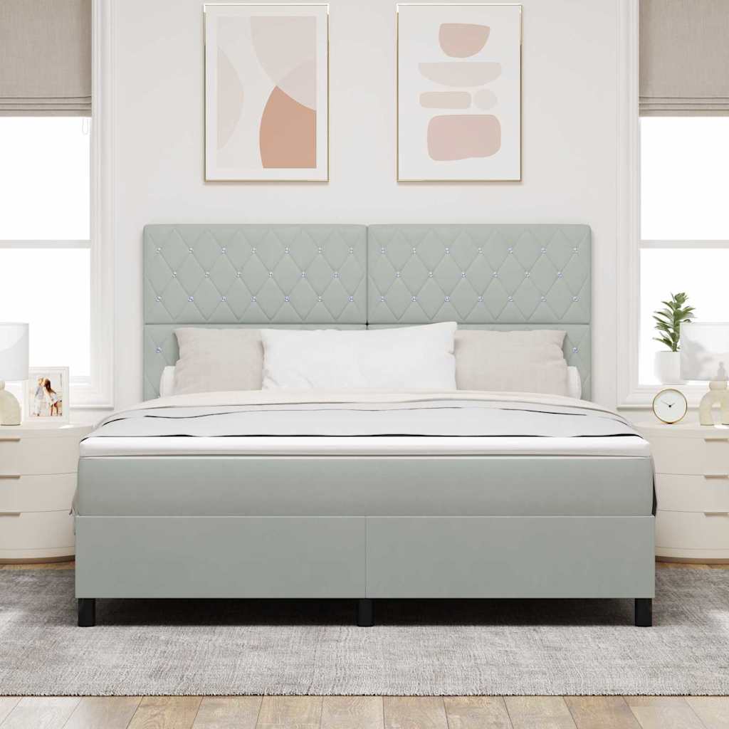 Krevet s opruga kutije Svijetlo siva 180 x 200 cm Baršun