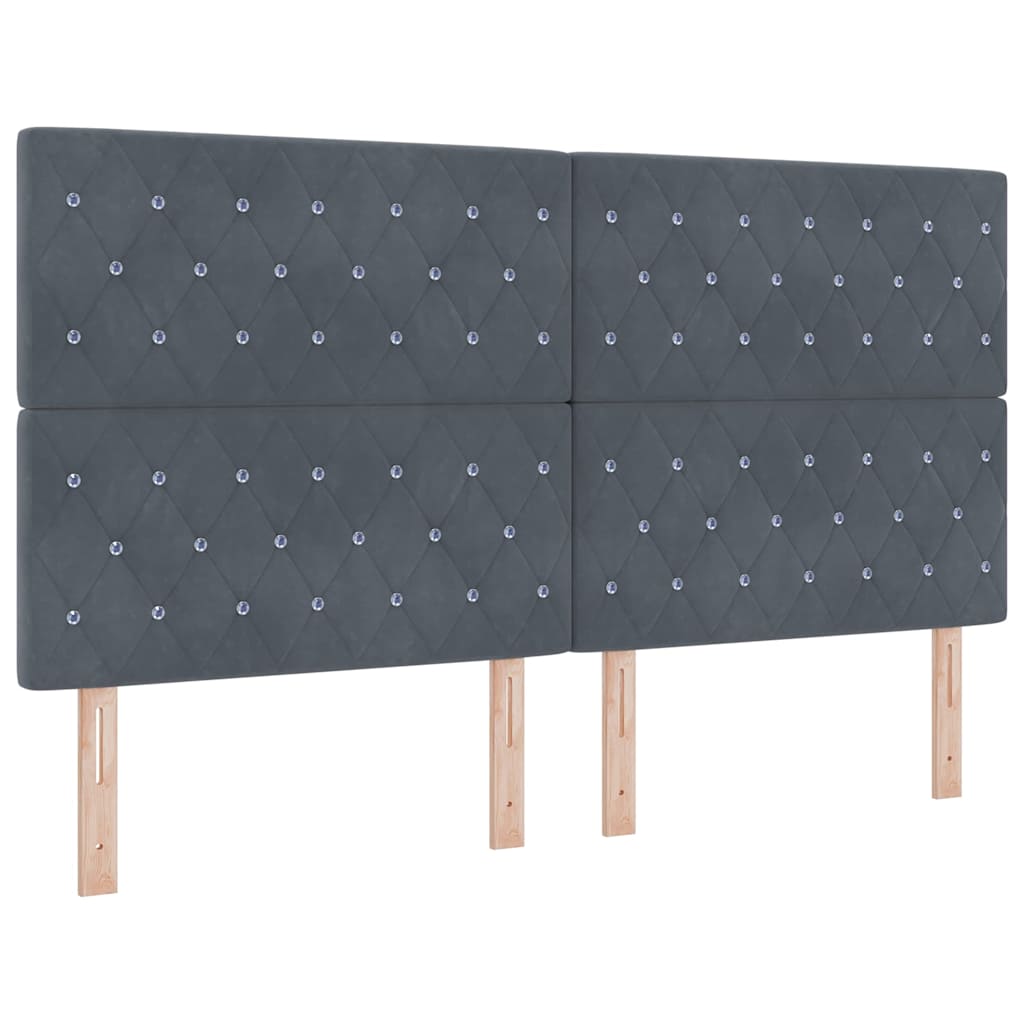 Krevet s opruga kutije Tamno siva 180 x 200 cm Baršun