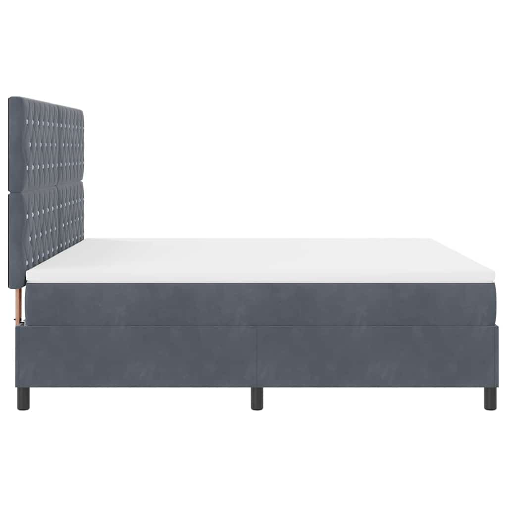 Krevet s opruga kutije Tamno siva 180 x 200 cm Baršun