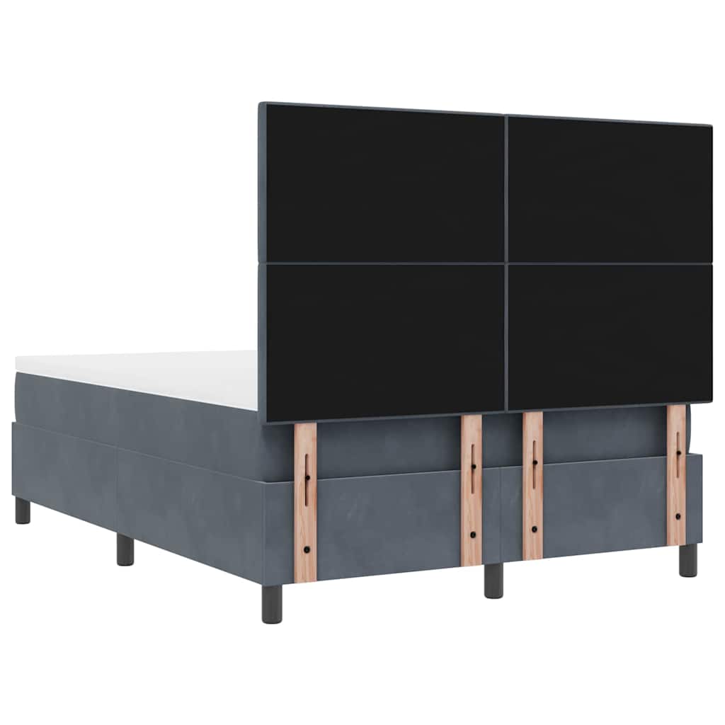 Krevet s opruga kutije Tamno siva 140 x 190 cm Baršun