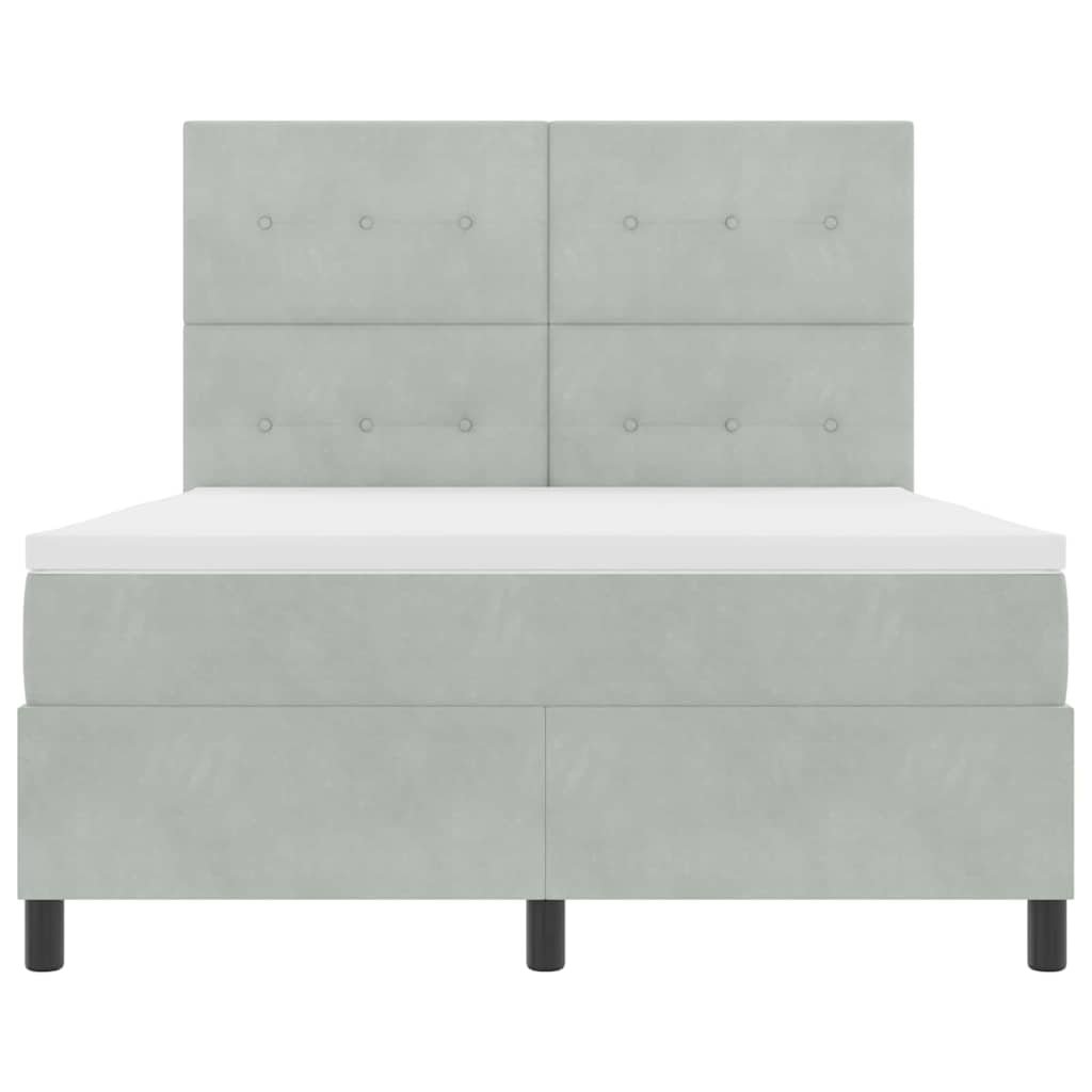 Krevet s opruga kutije Svijetlo siva 160 x 200 cm Baršun