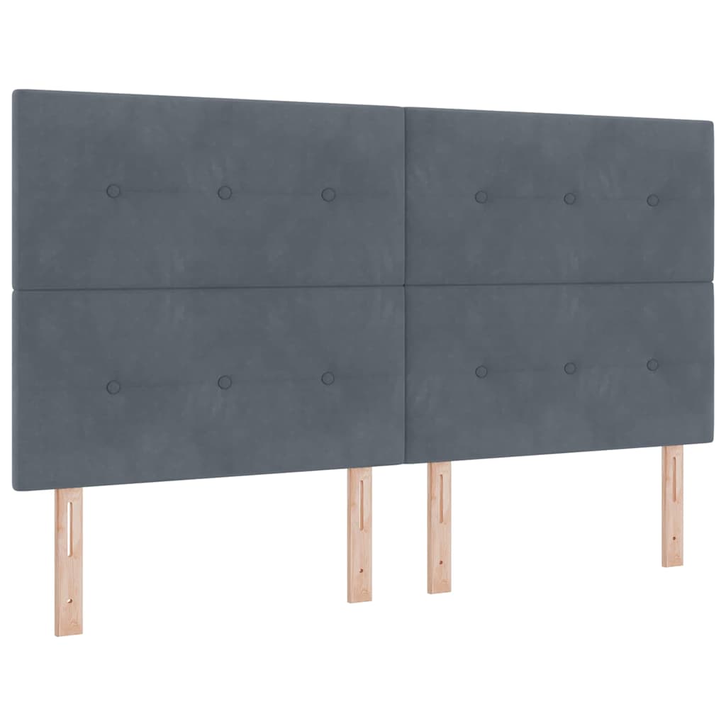 Krevet s opruga kutije Tamno siva 180 x 200 cm Baršun