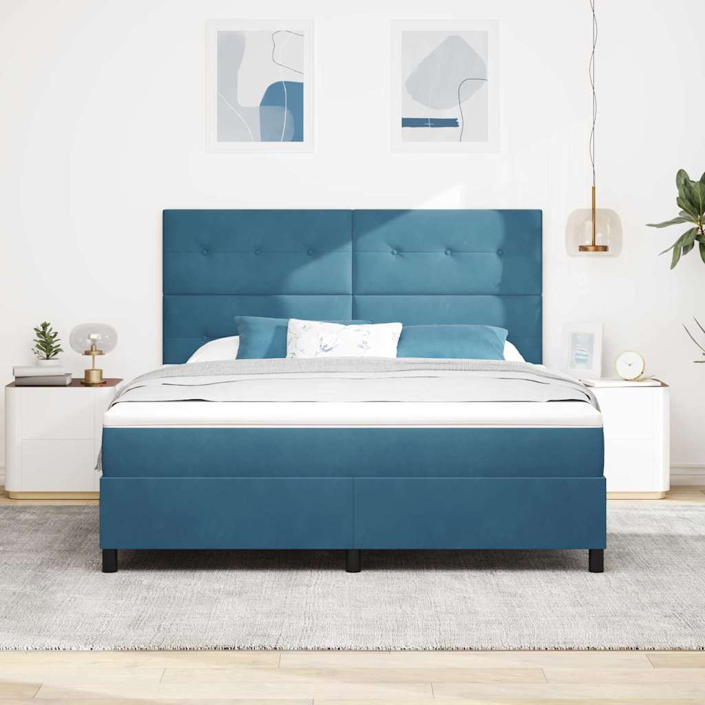 Krevet s opruga kutije Tamno plava 180 x 200 cm Baršun