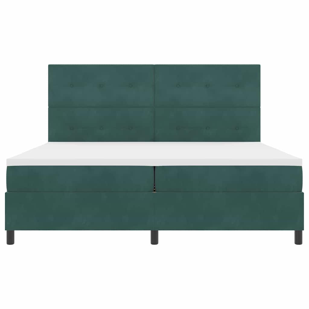 Krevet s opruga kutije Tamnozelena 200 x 200 cm Baršun