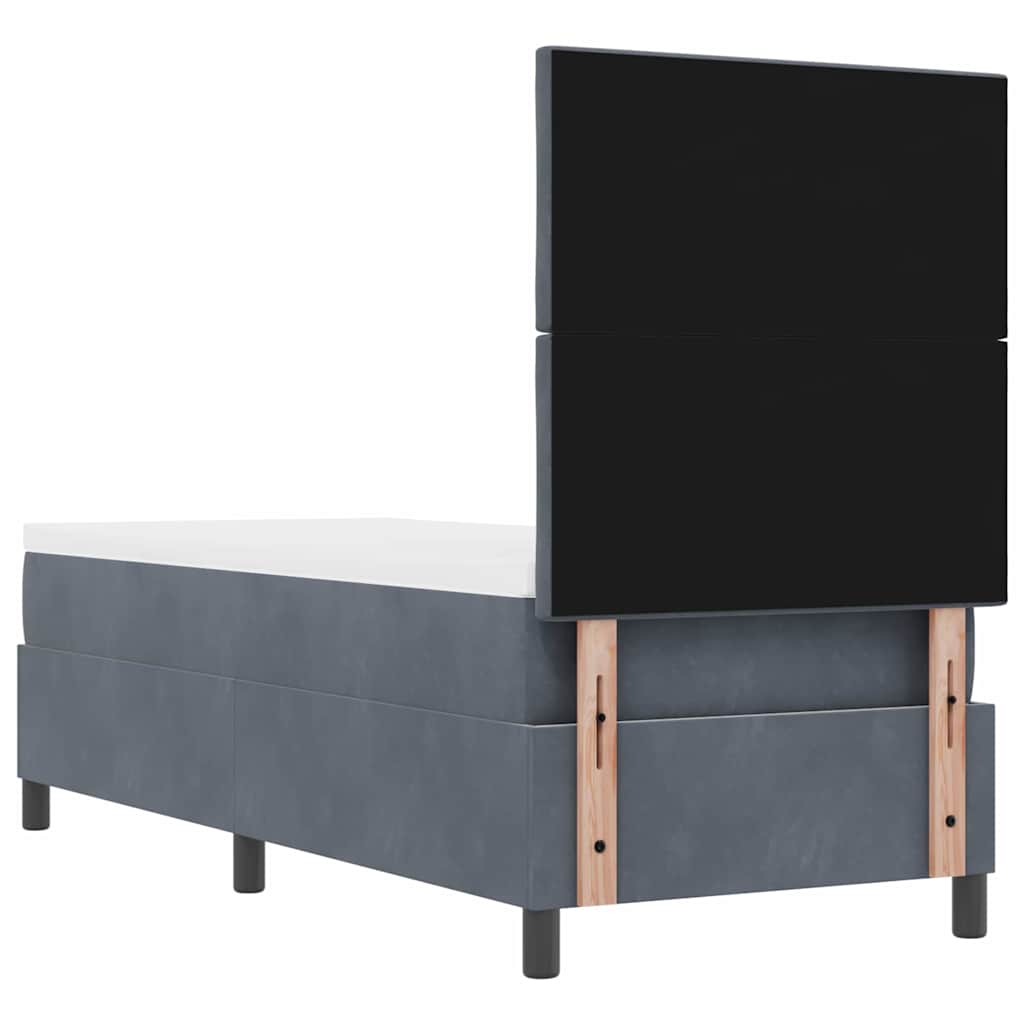 Krevet s opruga kutije Tamno siva 80 x 200 cm Baršun