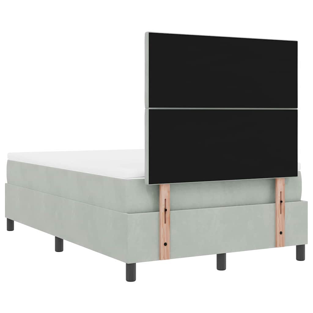 Krevet s opruga kutije Svijetlo siva 120 x 200 cm Baršun