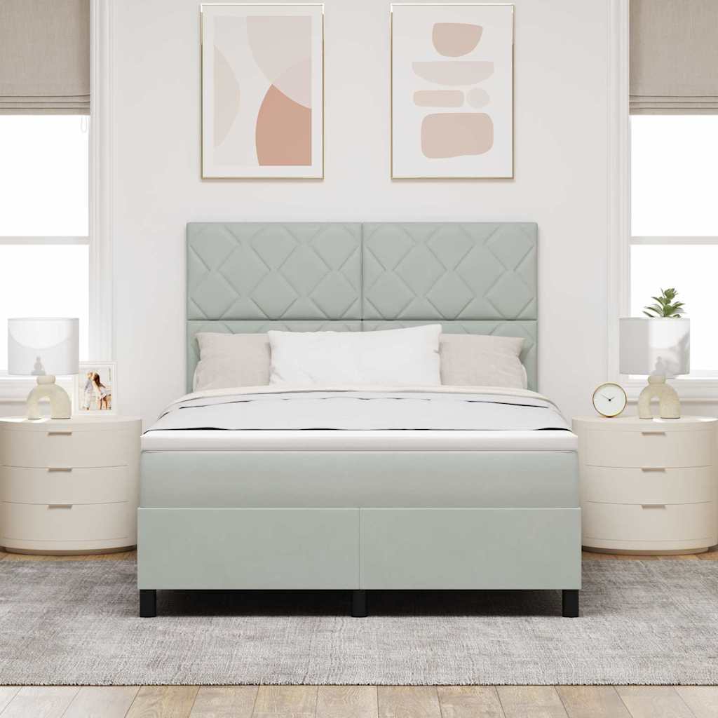 Krevet s opruga kutije Svijetlo siva 140 x 200 cm Baršun