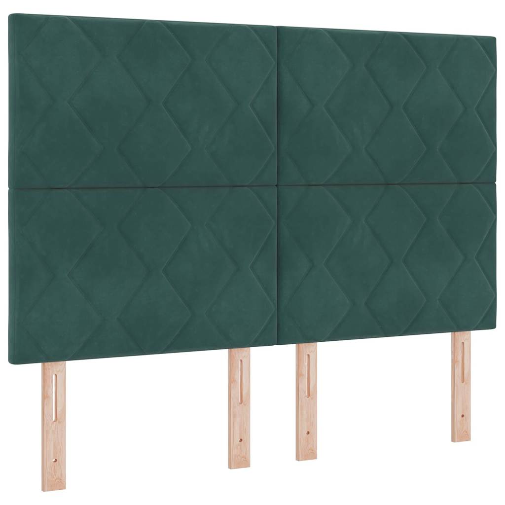 Krevet s opruga kutije Tamnozelena 140 x 200 cm Baršun