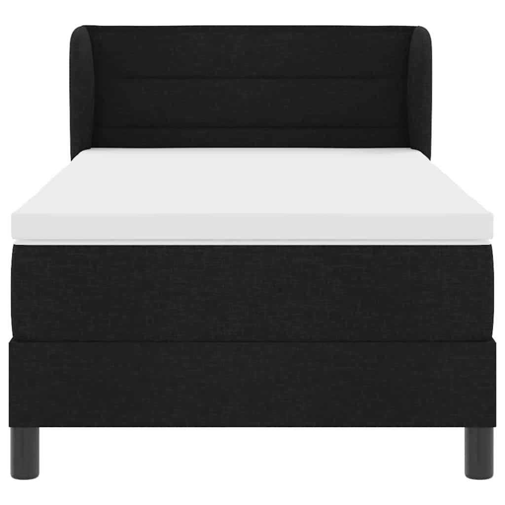Krevet s opruga kutije s uzglavljem Crna 80 x 200 cm tkanina