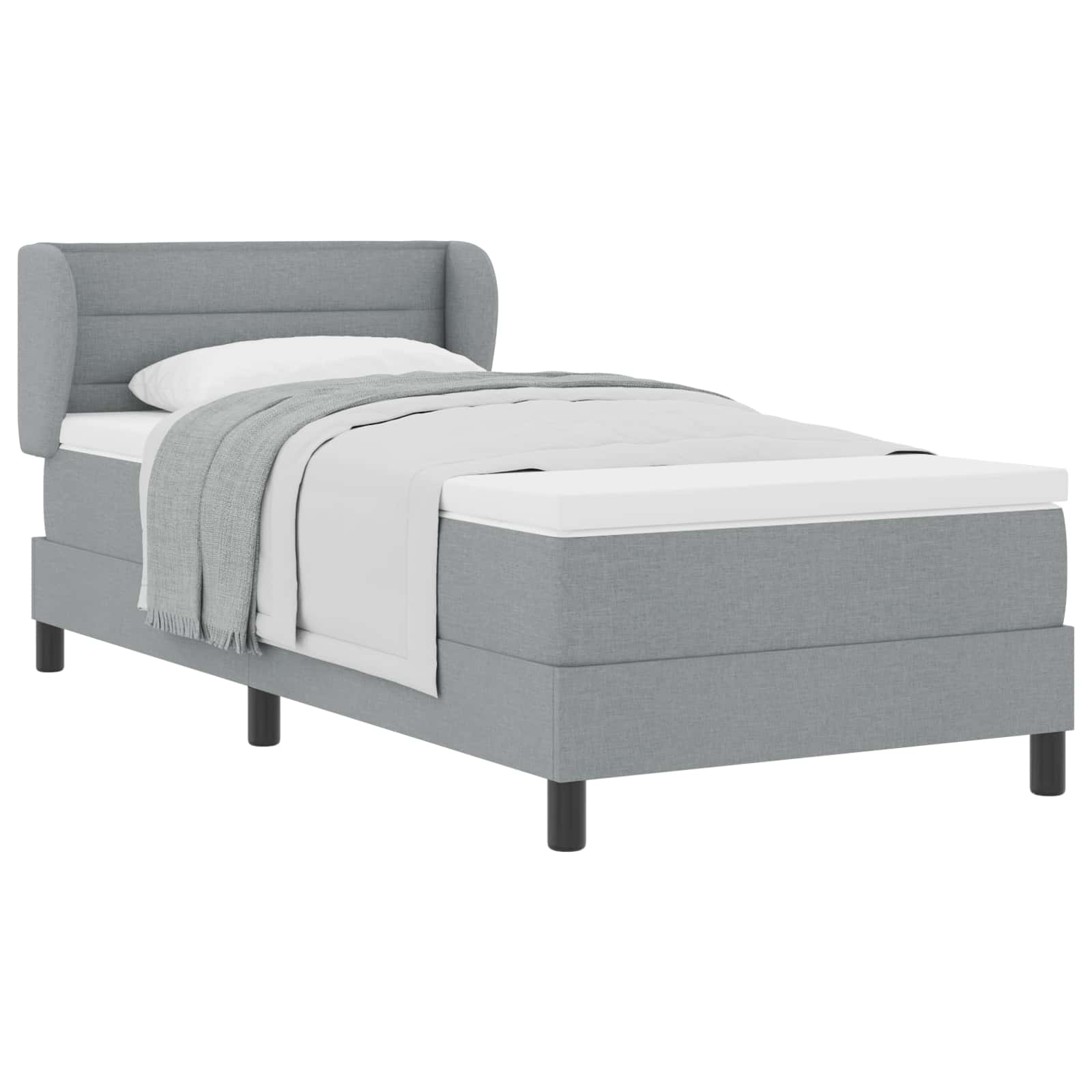 Krevet s opruga kutije Svjetlosiva 90 x 190 cm tkanina