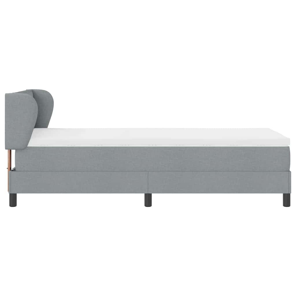 Krevet s opruga kutije Svjetlosiva 90 x 200 cm tkanina