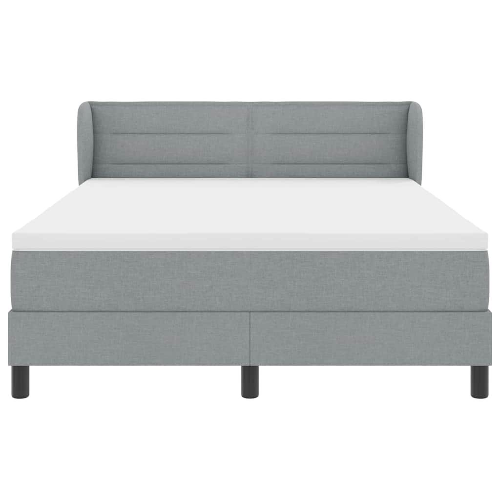 Krevet s opruga kutije Svjetlosiva 140 x 190 cm tkanina
