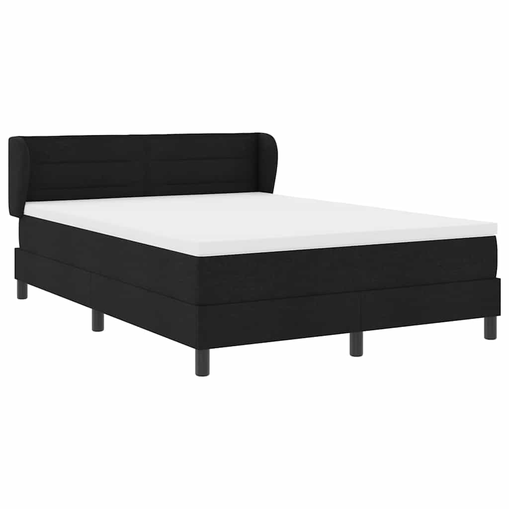 Krevet s opruga kutije s uzglavljem Crna 140 x 190 cm tkanina