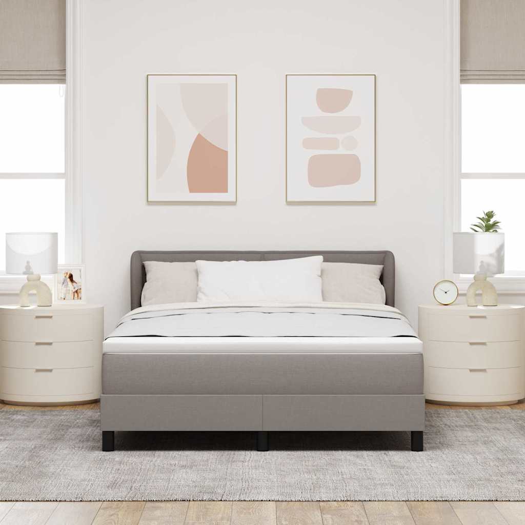 Krevet s opruga kutije Sivo-smeđa 140 x 190 cm tkanina