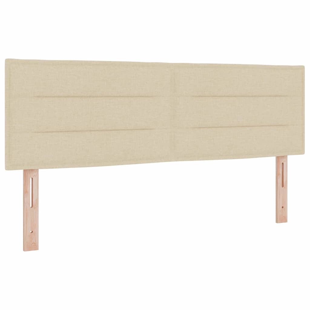 Krevet s opruga kutije s uzglavljem Krema 140 x 190 cm tkanina