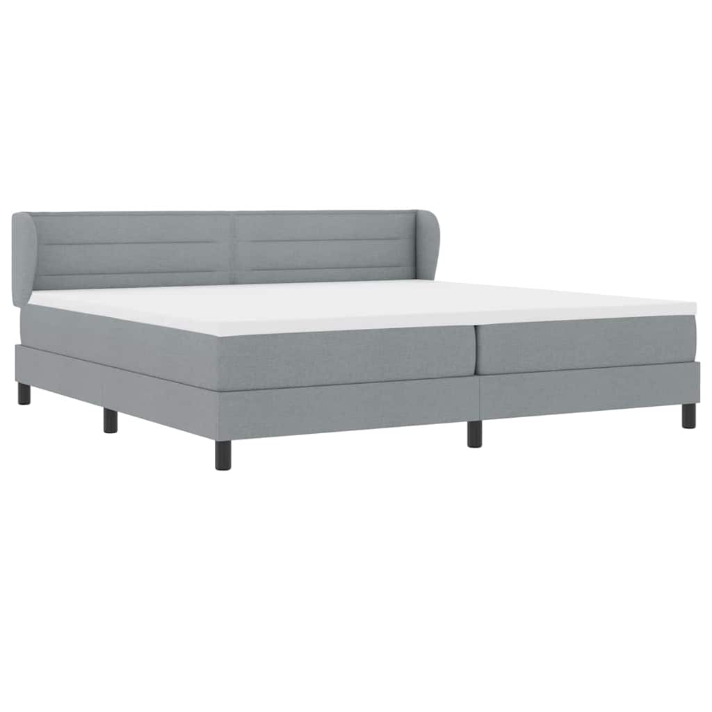 Krevet s opruga kutije Svjetlosiva 200 x 200 cm tkanina