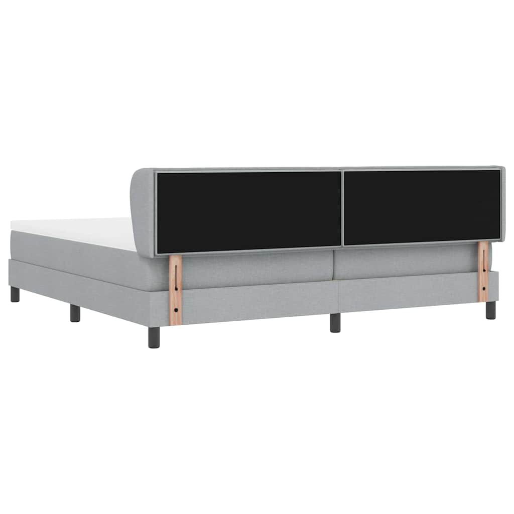 Krevet s opruga kutije Svjetlosiva 200 x 200 cm tkanina