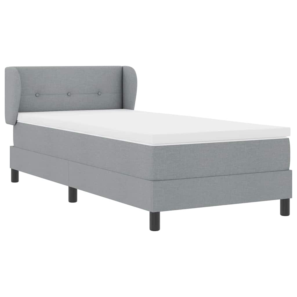 Krevet s opruga kutije Svjetlosiva 90 x 190 cm tkanina