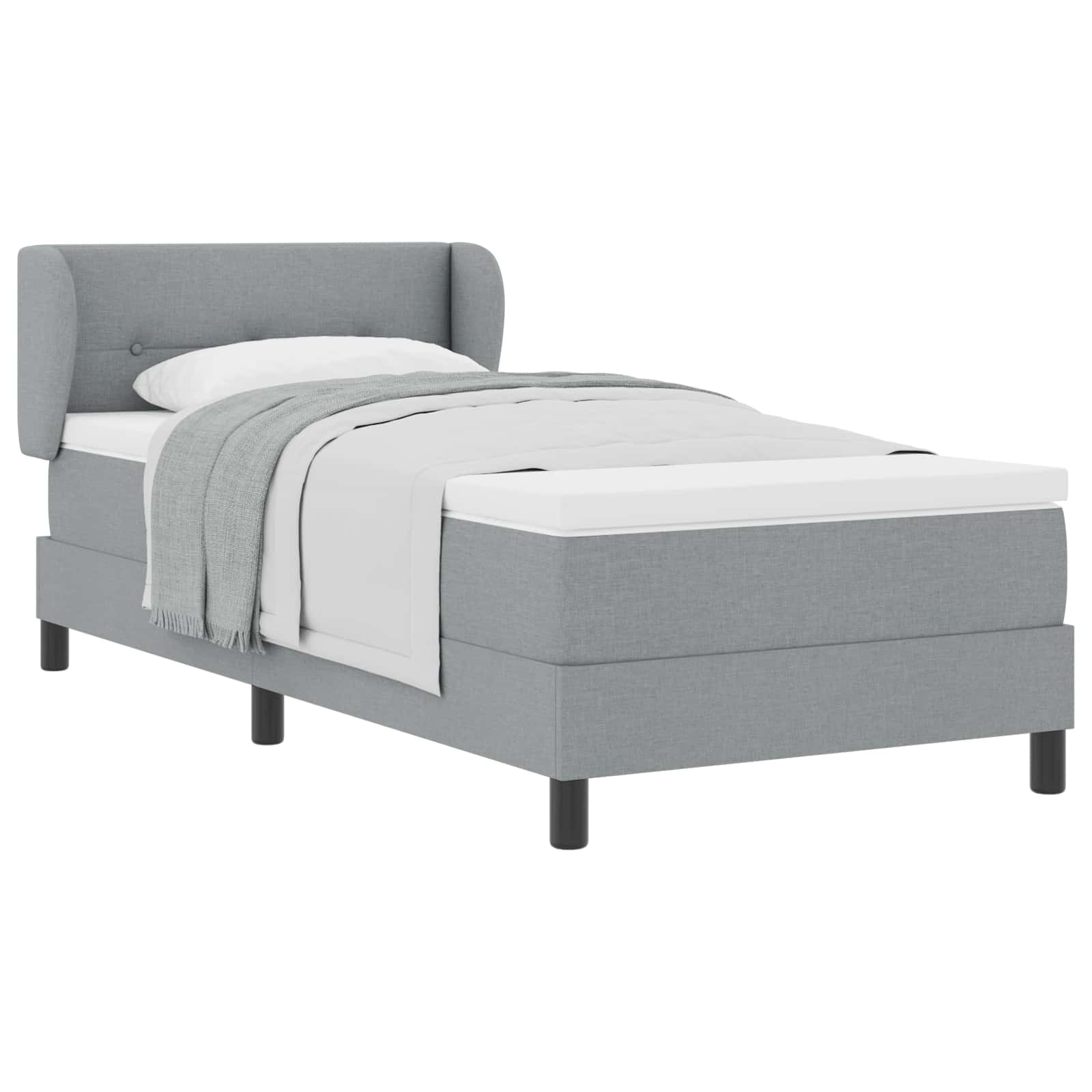 Krevet s opruga kutije Svjetlosiva 100 x 200 cm tkanina
