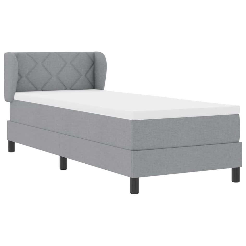 Krevet s opruga kutije Svjetlosiva 80 x 200 cm tkanina