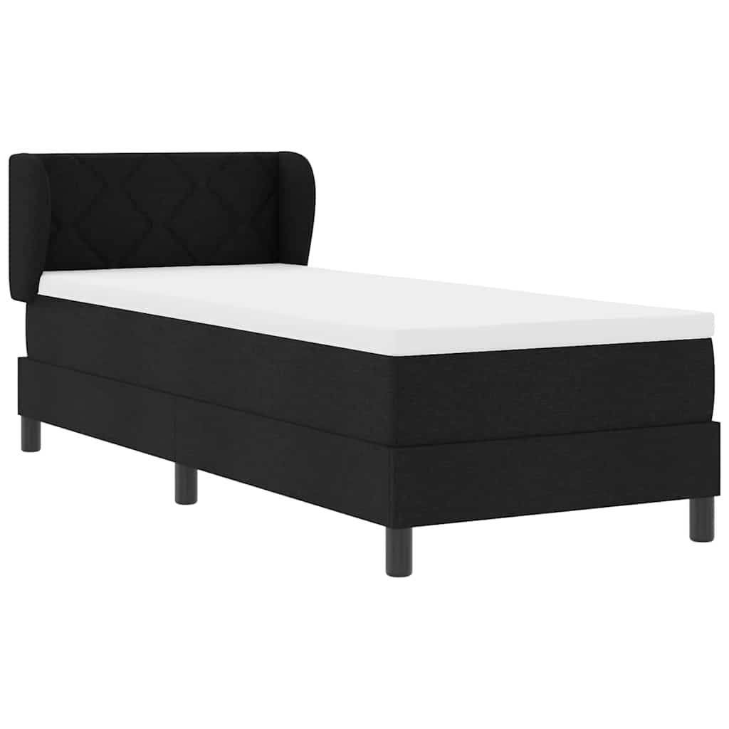 Krevet s opruga kutije s uzglavljem Crna 80 x 200 cm tkanina
