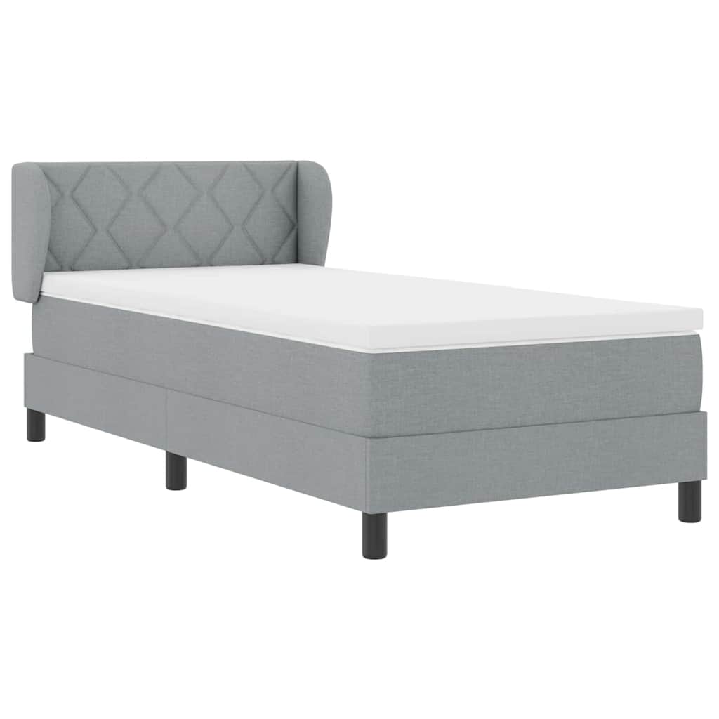 Krevet s opruga kutije Svjetlosiva 90 x 200 cm tkanina
