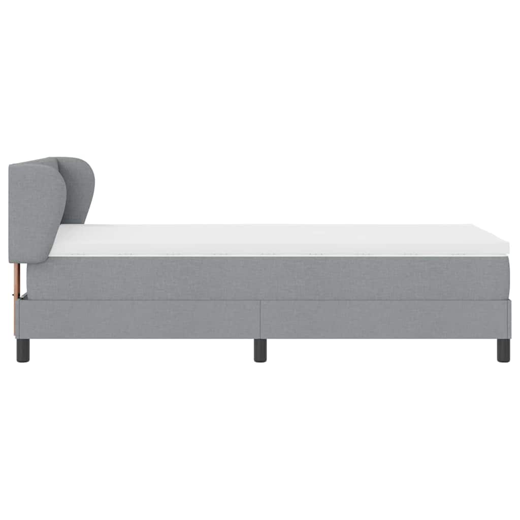 Krevet s opruga kutije Svjetlosiva 90 x 200 cm tkanina