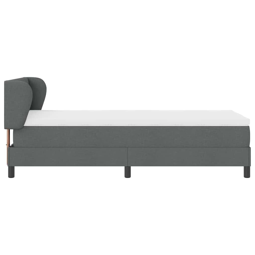 Krevet s opruga kutije Tamno siva 100 x 200 cm tkanina