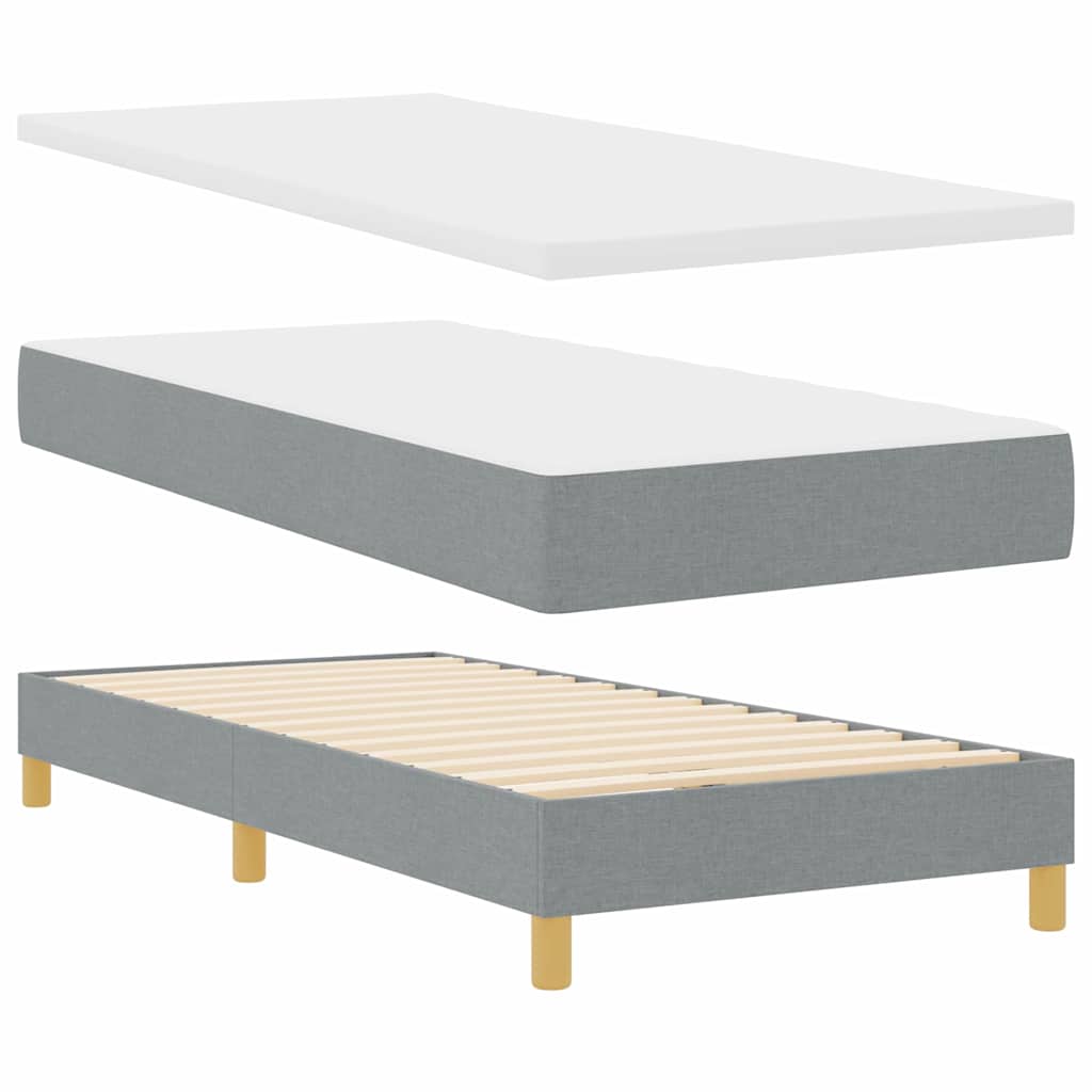 Krevet s opruga kutije Svjetlosiva 80 x 200 cm tkanina