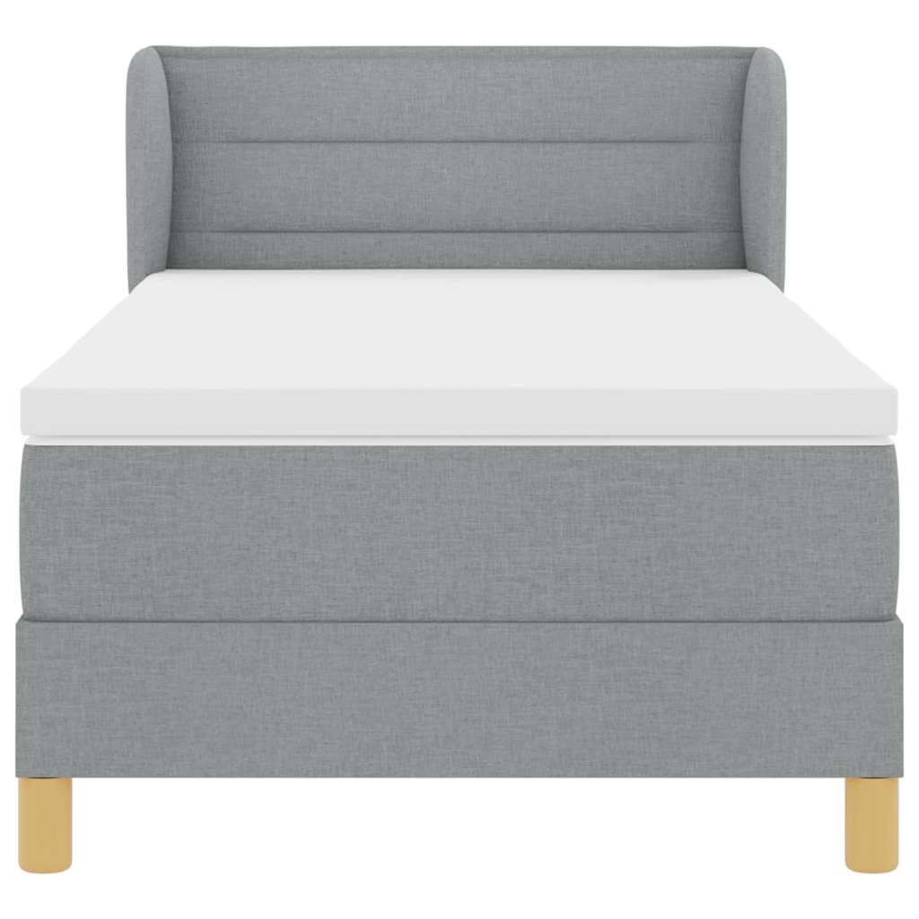 Krevet s opruga kutije Svjetlosiva 90 x 200 cm tkanina