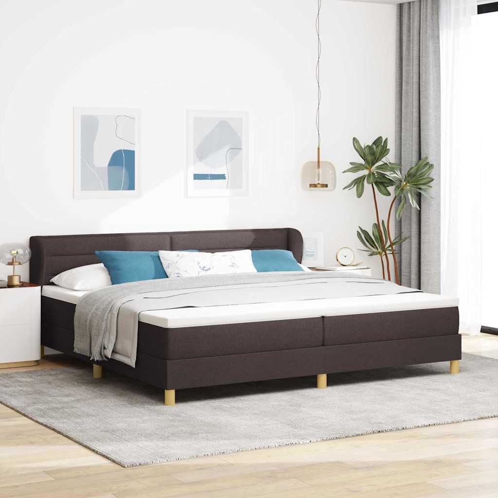 Krevet s opruga kutije Tamno smeđa 200 x 200 cm tkanina