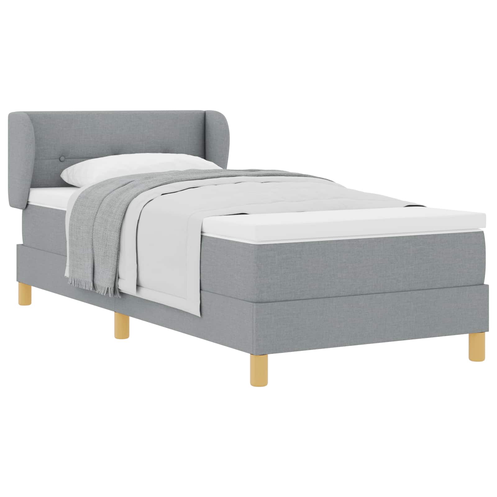 Krevet s opruga kutije Svjetlosiva 90 x 190 cm tkanina