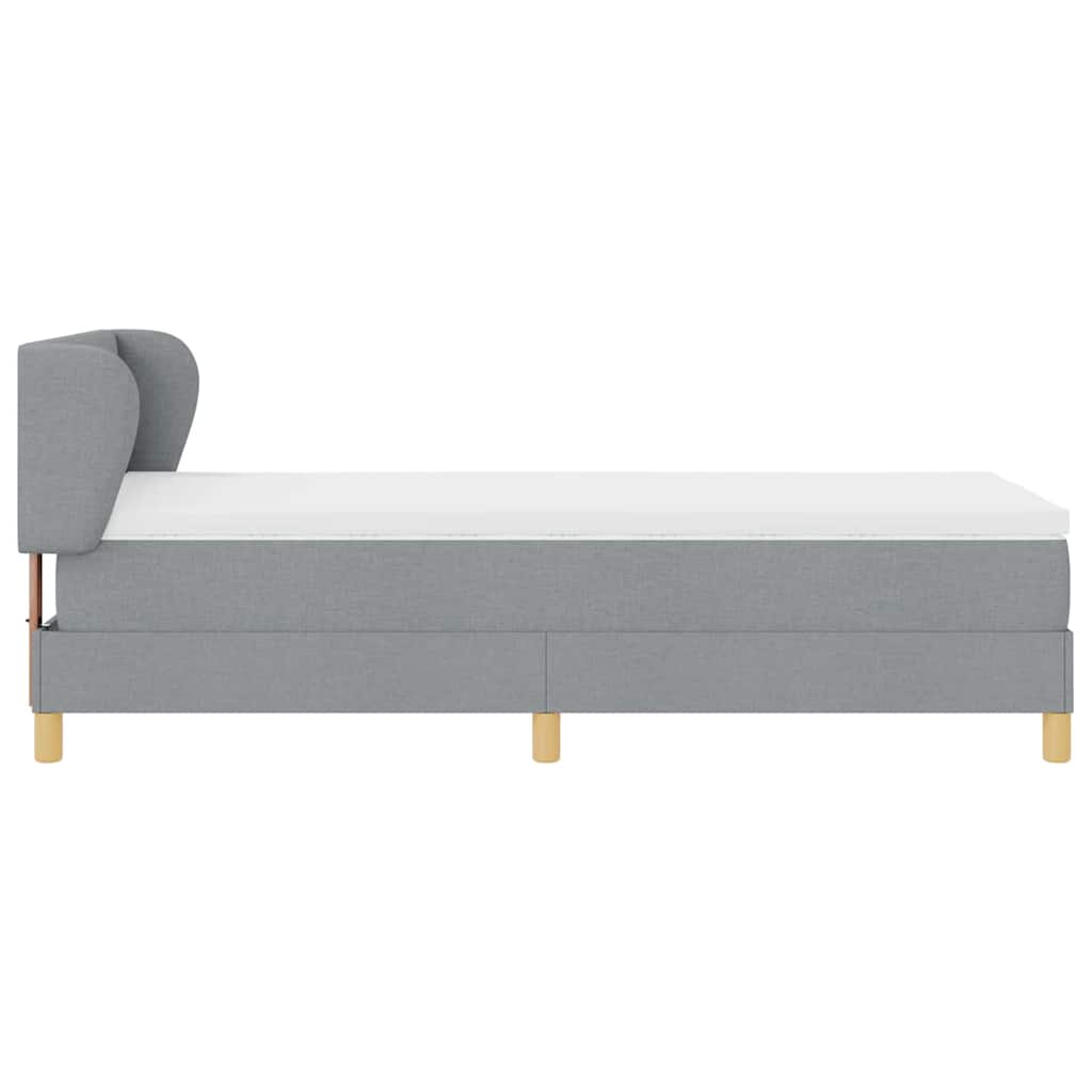 Krevet s opruga kutije Svjetlosiva 90 x 190 cm tkanina