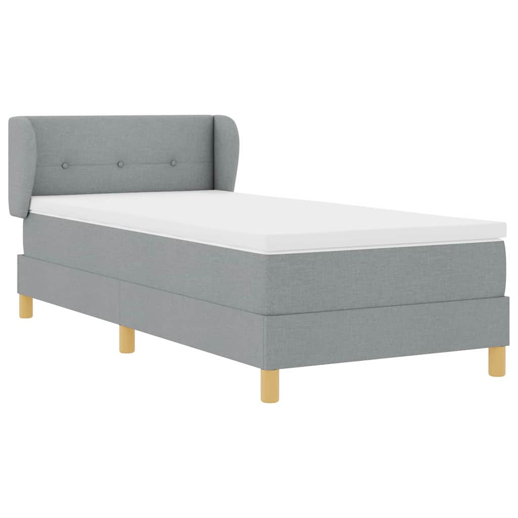 Krevet s opruga kutije Svjetlosiva 90 x 200 cm tkanina