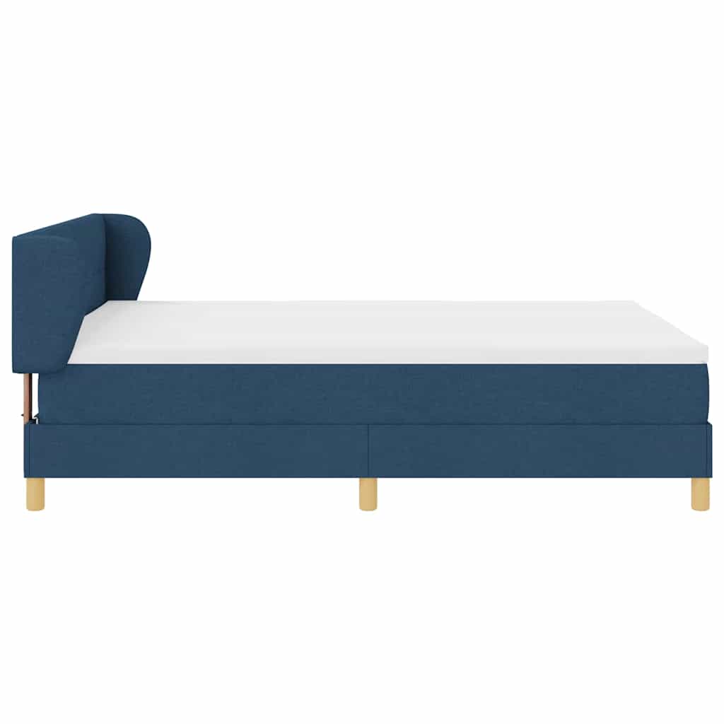 Krevet s opruga kutije s uzglavljem Plava 160 x 200 cm tkanina