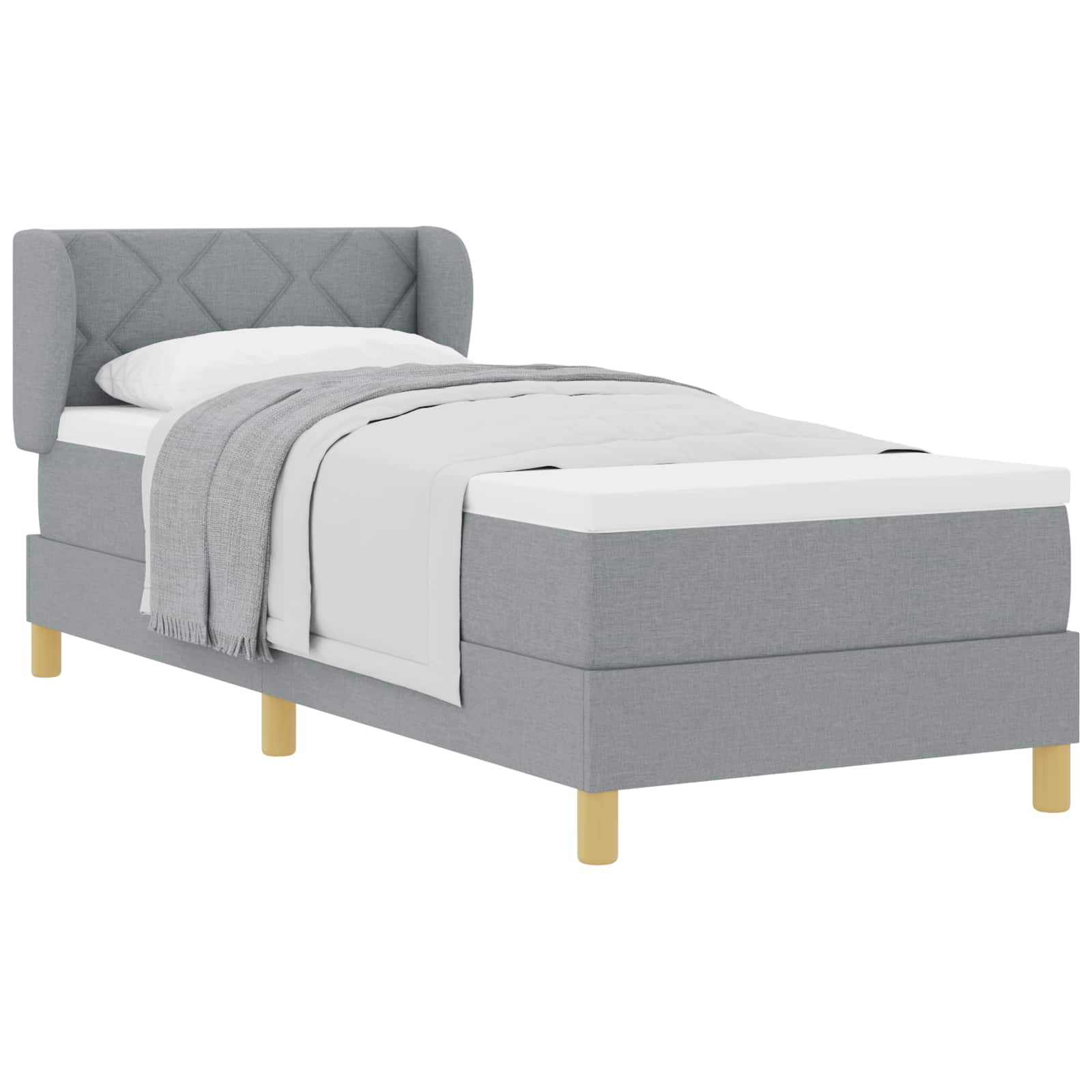 Krevet s opruga kutije Svjetlosiva 80 x 200 cm tkanina