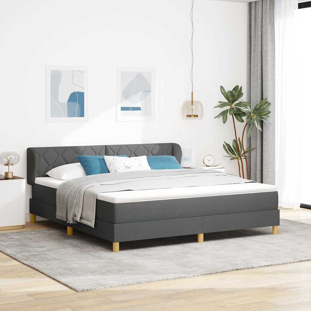 Krevet s opruga kutije Tamno siva 180 x 200 cm tkanina